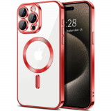 Cumpara ieftin Husa pentru iPhone 15 Pro Max, Techsuit Luxury Crystal MagSafe, Red
