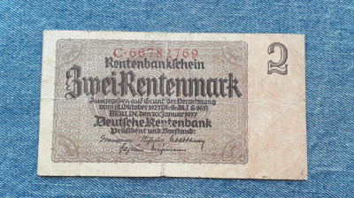 2 RentenMark 1937 Germania / marci / renten mark / seria 66782769 foto