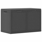 vidaXL Cutie de depozitare pentru grădină, negru, 180L, PP ratan