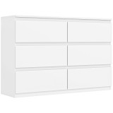 HOMCOM Comodă cu 3 sertare, mobilier modern de depozitare pentru dormitor, Alb | Aosom Romania