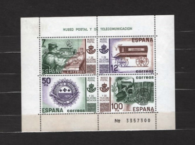 SPANIA 1981 - TELECOMUNICATII. MUZEUL POSTAL. COLITA NESTAMPILATA, SA14 foto