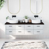 Cumpara ieftin Blat de baie, maro &icirc;nchis, 180x60x(2-4) cm, lemn masiv tratat