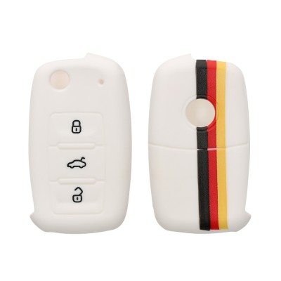 Husa Cheie Auto pentru VW / Skoda / Seat - 3 Butoane, Silicon, Multicolor, 41729.19 foto
