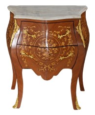 Comoda lemn masiv furniruit cu blat din marmura bej CAT915A