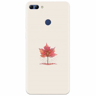 Husa silicon pentru Huawei Y9 2018, Autumn Tree Leaf Shape Illustration foto