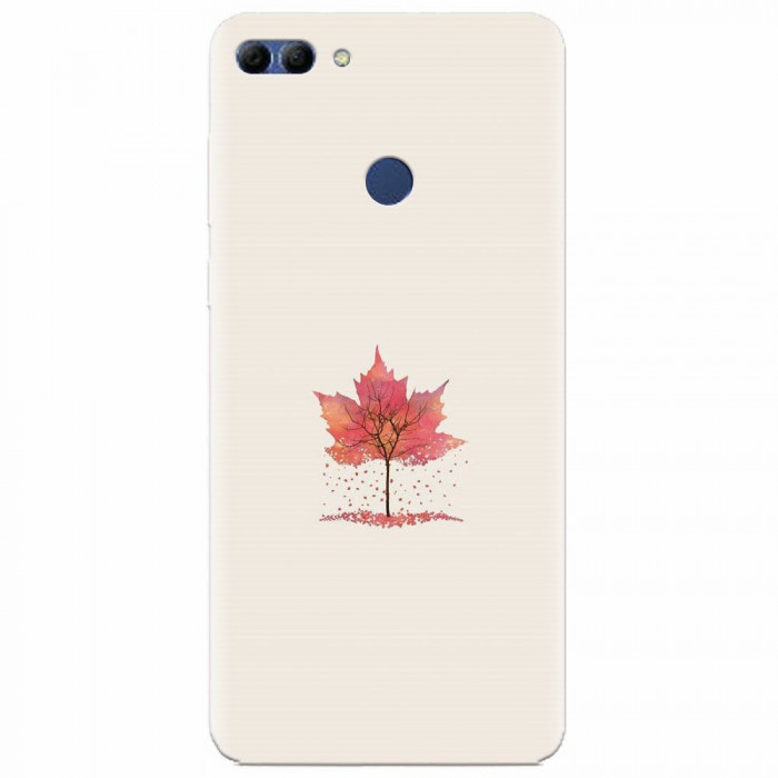 Husa silicon pentru Huawei Y9 2018, Autumn Tree Leaf Shape Illustration