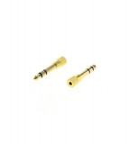 3.5mm la 6.35mm adaptor jack stereo (de la feminin la masculin) placat cu aur - 2 bucăți