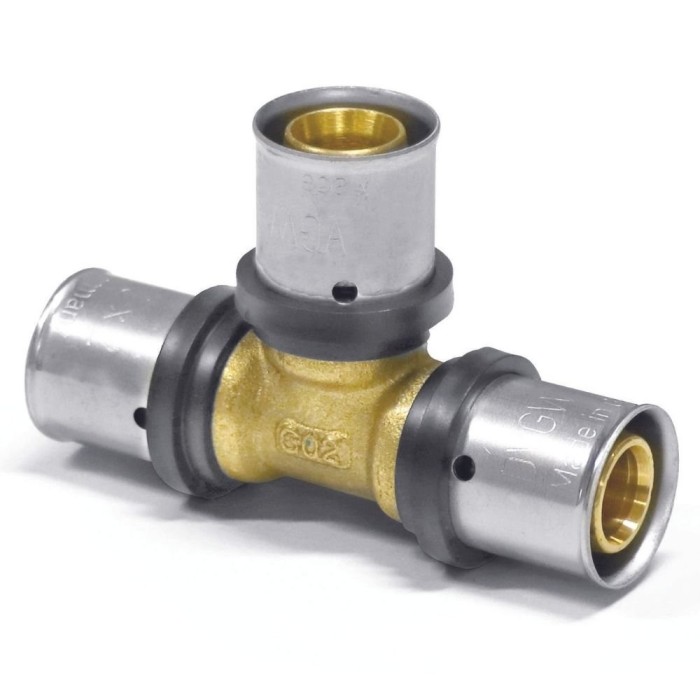 Teu Pressfitting 16mm x 2 pentru Instalații Sanitare și Apă Potabilă