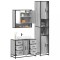 vidaXL Set mobilier de baie, 3 piese, gri sonoma, lemn prelucrat 3301113