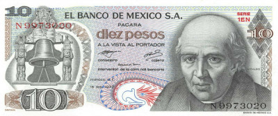 !!! MEXIC - 10 PESOS 1977 - P 63 i 1 - UNC / SERIA EN foto