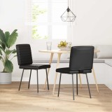 Set 2 Scaune Bucatarie Gossi, Negre, Piele Ecologica, Cadru Metal/Lemn, 45x54x83 cm, Confortabile, Rezistente, Design Elegant