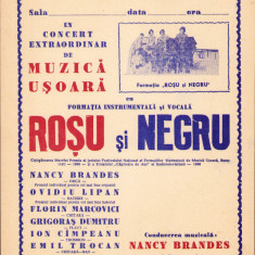 HST A463 Afiș Pitești concert formația Roșu și Negru România comunistă