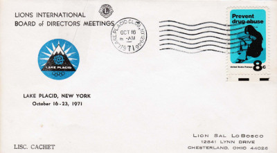 Plic LIONS CLUB, Lake Placid, New York, S.U.A., 16-23 Octombrie 1971 foto