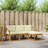 vidaXL Set de canapele de exterior cu pernă 4 pcs Natural și Crem 3366233