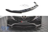 Spoiler Maxton Design versiunea 1 potrivit pentru bara de protectie frontala a Mercedes GLE Coupe C292 63AMG 2015-2019, lac negru Performance AutoTuni