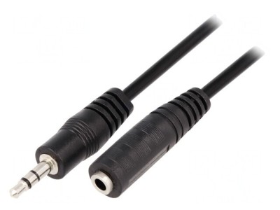 Cablu Audio Jack 3.5mm 1.8m Negru PVC foto