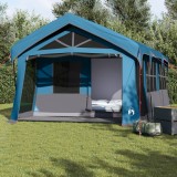vidaXL Cort camping cu ferestre, albastru, 10 persoane, impermeabil