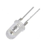 LED 5mm roșie 12000-14400mcd 90&deg; convex cu parte frontală