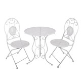 Cumpara ieftin Set mobilier gradina masa, 2 scaune fier alb &Oslash; 60x70 cm / 50x40x93 cm (2)