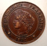F.322 FRANTA CERES 2 CENTIMES 1891 A, Europa, Bronz