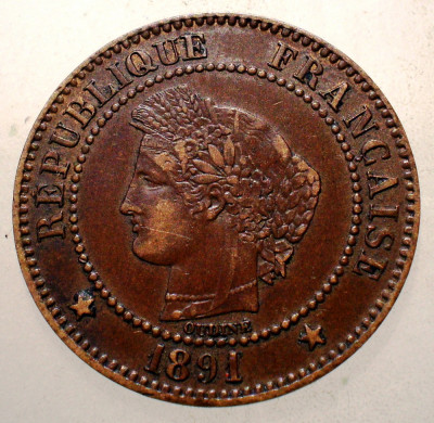F.322 FRANTA CERES 2 CENTIMES 1891 A foto