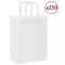 vidaXL Pungi de h&acirc;rtie 250 buc cu m&acirc;nere albe 21x11x28 cm