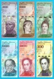 Venezuela SET 6x (p#95-100) 1000+2000+5000+10.000+20.000+100.000 Bolivares 2016-2017 UNC 'Bolivares Fuerte'; (ROG CITITI DETALIILE!);