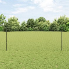 Poste de gard vidaXL 10 buc U-Channel gri 100 cm oțel, Gard hexagonal vidaXL gri 1x10 m oțel