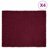 Patura din Blana sintetica de Iepure 4 pcs Rosu Bordeaux