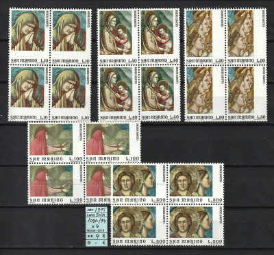 Timbre San Marino, 1975 | Anul Sf&amp;acirc;nt - Fresce - Picturi murale | MNH | aph foto