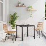 vidaXL Set de masă pentru grădină 3 pcs Maro Rattan poli 3379191