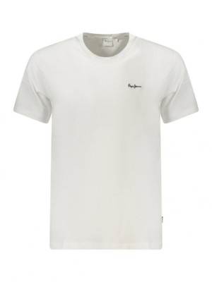 Tricou barbati cu maneca scurta, cu logo, Regular fit, Alb, M foto