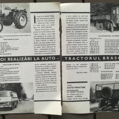 1973 Reclame Întreprinderea Tractorul Brasov 24 x 17 comunism 2 buc masini indus