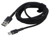 Cablu USB 2.0 A la C 2m 2A Negru