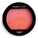 Fard de obraz Rose Blush Palette Magic Studio, 20 g, particule stralucitoare