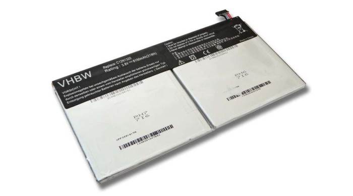 &Icirc;nlocuire baterie tabletă VHBW pentru Asus C12N1320, 0B200-00720400, 0B200-00720100 - 8150 mAh 3,8 V Li-polimer