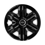 Set 4 capace roti Hubcaps fast black R16 Compatibil Cu Audi, Autohelix MSA