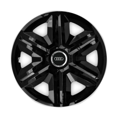 Set 4 capace roti Hubcaps fast black R15 Compatibil Cu Audi foto