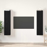 Set comodă TV cu raft Pe perete 4 pcs Stejar negru 30.5 x 30 x 60 cm