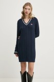 Tommy Jeans rochie din bumbac culoarea bleumarin, mini, dreaptă, DW0DW20186