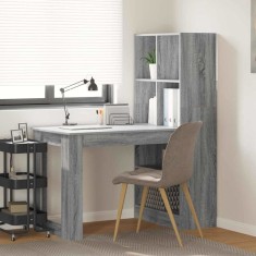 Birou cu raft cu depozitare Gri Sonoma 122 x 67 x 145 cm