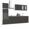 VidaXL Set dulap de bucătărie 7 piese &bdquo;Kalmar&rdquo; lemn negru prelucrat