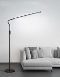 Lampa de podea LED, ajustabila, luminozitate reglabila, 187-206 cm, neagra