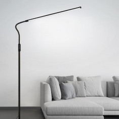 Lampa de podea LED, ajustabila, luminozitate reglabila, 187-206 cm, neagra