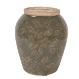 Cumpara ieftin Vaza flori ceramica verde maro &Oslash; 13x15 cm
