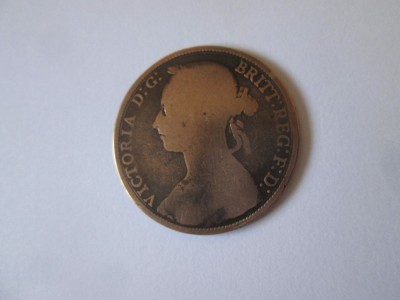 UK 1 Penny 1884 regina Victoria foto
