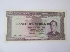 Mozambic 500 Escudos 1967 UNC,bancnota din imagini