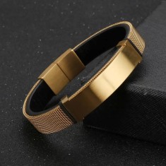 Bratara Barbati Inox Aurie Model Premium B998D