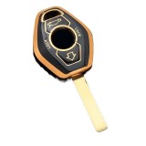 Husa Cheie Compatibila cu Bmw E46, E39, 3 Butoane, Stil Diamant, Tpu, Negru cu contur auriu