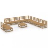 Set mobilier de gradina, 12 piese, maro miere, lemn masiv pin